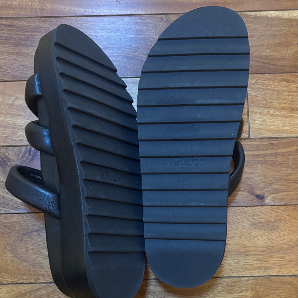 J/SLIDES NYC leather Black Mules with Ring Detail size 9 - Picture 5 of 12
